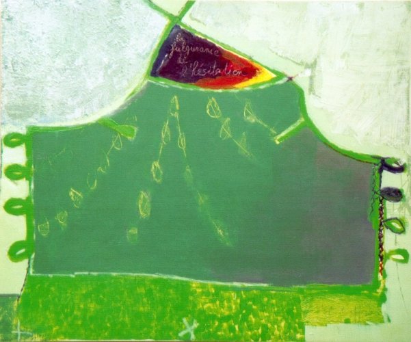 La fulgurance de l'hésitation - acrylique sur bois - 64x78cm - 2003-2004 | Sylvie Malfait Carakehian